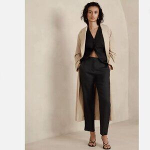 NEW Banana Republic LINA Slim LINEN Pant Size 12 Black #882894 MSRP $110
